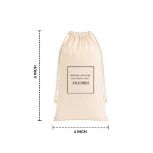 4x8 Inch Cotton Drawstring Bag | 150 GSM