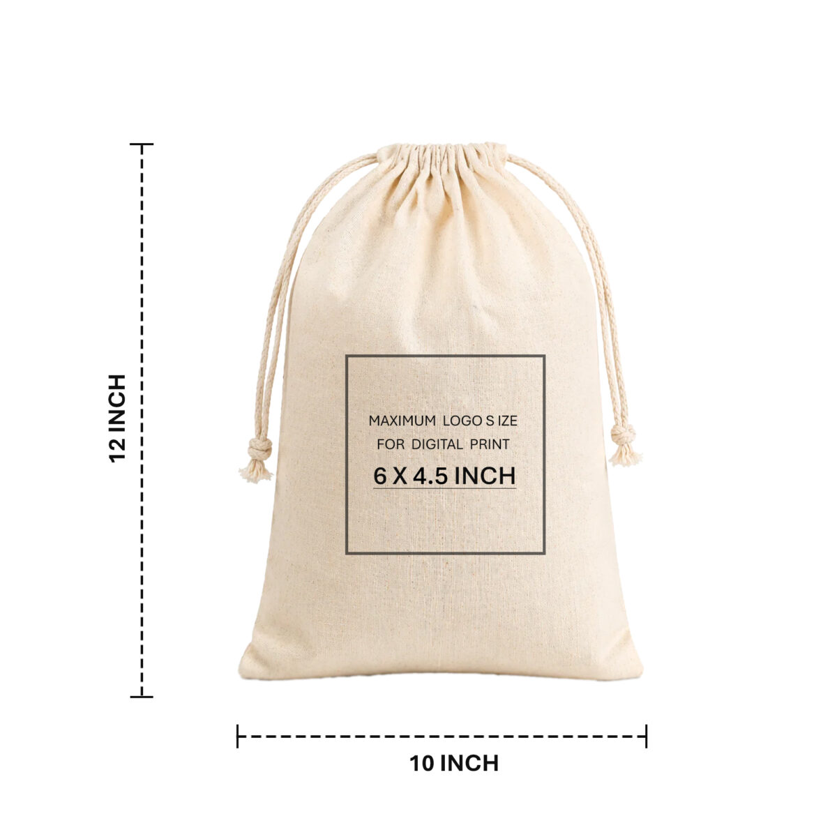 10×12 Inch Cotton Drawstring Bag | 150 GSM – JUTCOT