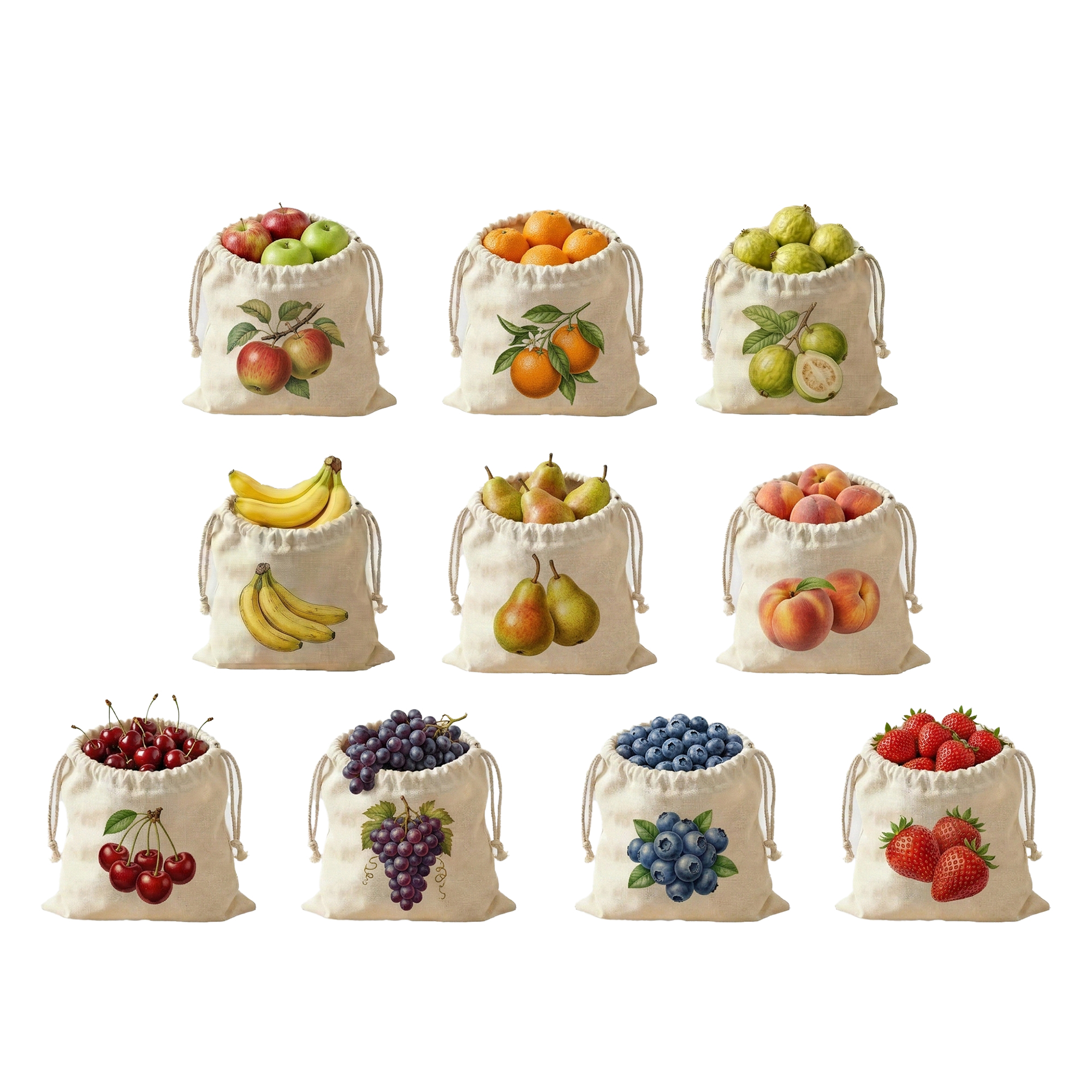 Artboard 1 Fruit cotton bag 12x12 Inch - Image 1